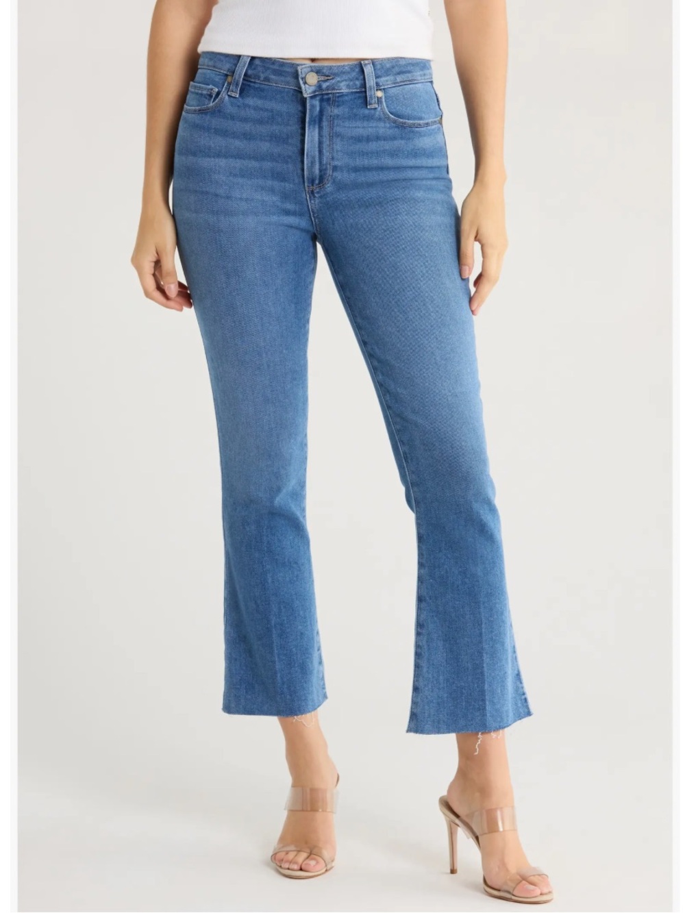 PAIGE Rory Crop Flare‎ Blue Sylmar Wash Women Size 29 Stretch High Waisted